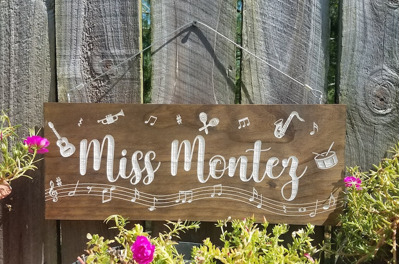 Music Teacher Personalized Wood Sign Personalized Baby Shower image 0