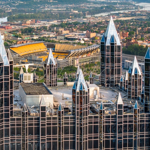 Pittsburgh Aerial Photo - PPG Place and Acrisure Stadium (Heinz Field)