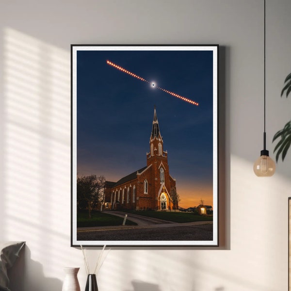 2024 Solar Eclipse and Trinity Church Photograph