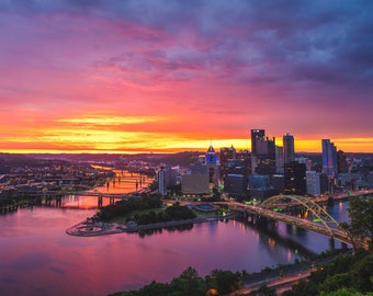 Photo of Pittsburgh with a Beautiful Sunrise