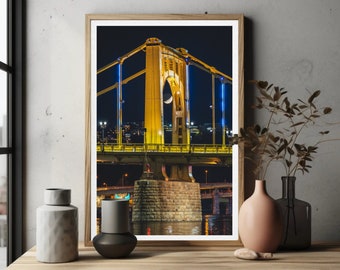 Pittsburgh Bridge Photo - The Moon and Clemente Bridge