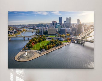 Pittsburgh Skyline Photo - Point State Park in Fall - Pittsburgh Photo Print - Pittsburgh Art