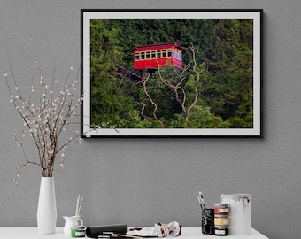 Pittsburgh Photo Print - Duquesne Incline Descends Down Mt. Washington