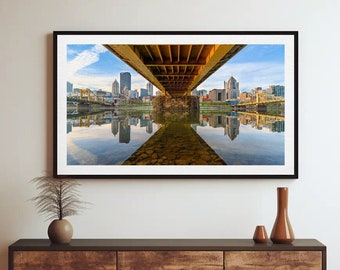 Pittsburgh Skyline Photo Print - Under the Andy Warhol Bridge