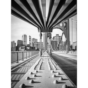 Photo of the Warhol Bridge in Downtown Pittsburgh | Black & White | Pittsburgh Picture | Available on metal, canvas, and Kodak paper