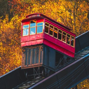 Photo of the Duquesne Incline with Fall Colors in Pittsburgh PA
