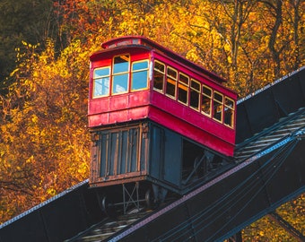 Photo of the Duquesne Incline with Fall Colors in Pittsburgh PA