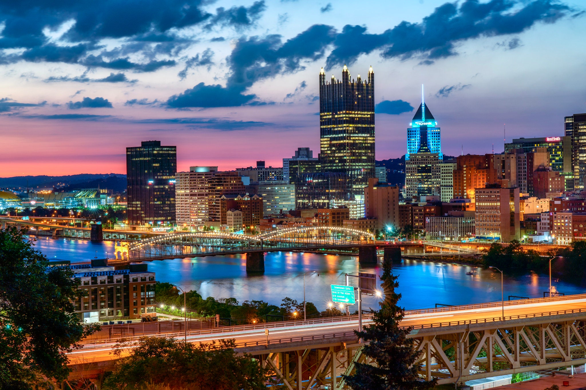 Pittsburgh Skyline Sunset Photo Pittsburgh Art Pittsburgh Etsy