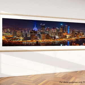 Pittsburgh Skyline Panorama with Hearts Full Color Version image 4