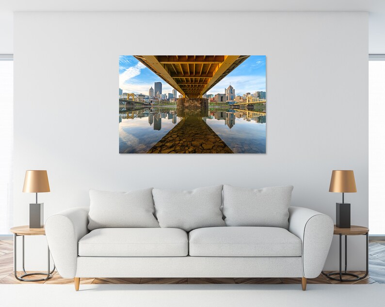 Pittsburgh Skyline Photo Print Under the Andy Warhol Bridge - Etsy