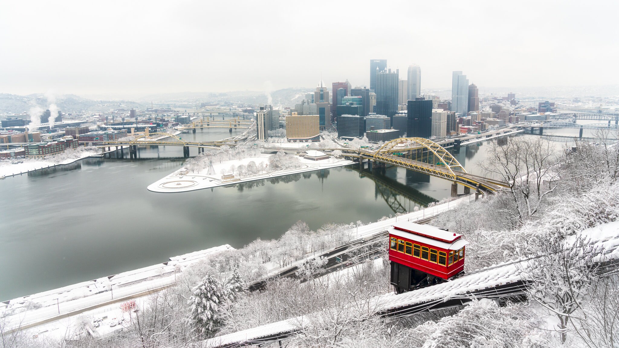 Pittsburgh Skyline Photo Winter in Pittsburgh Pittsburgh Etsy