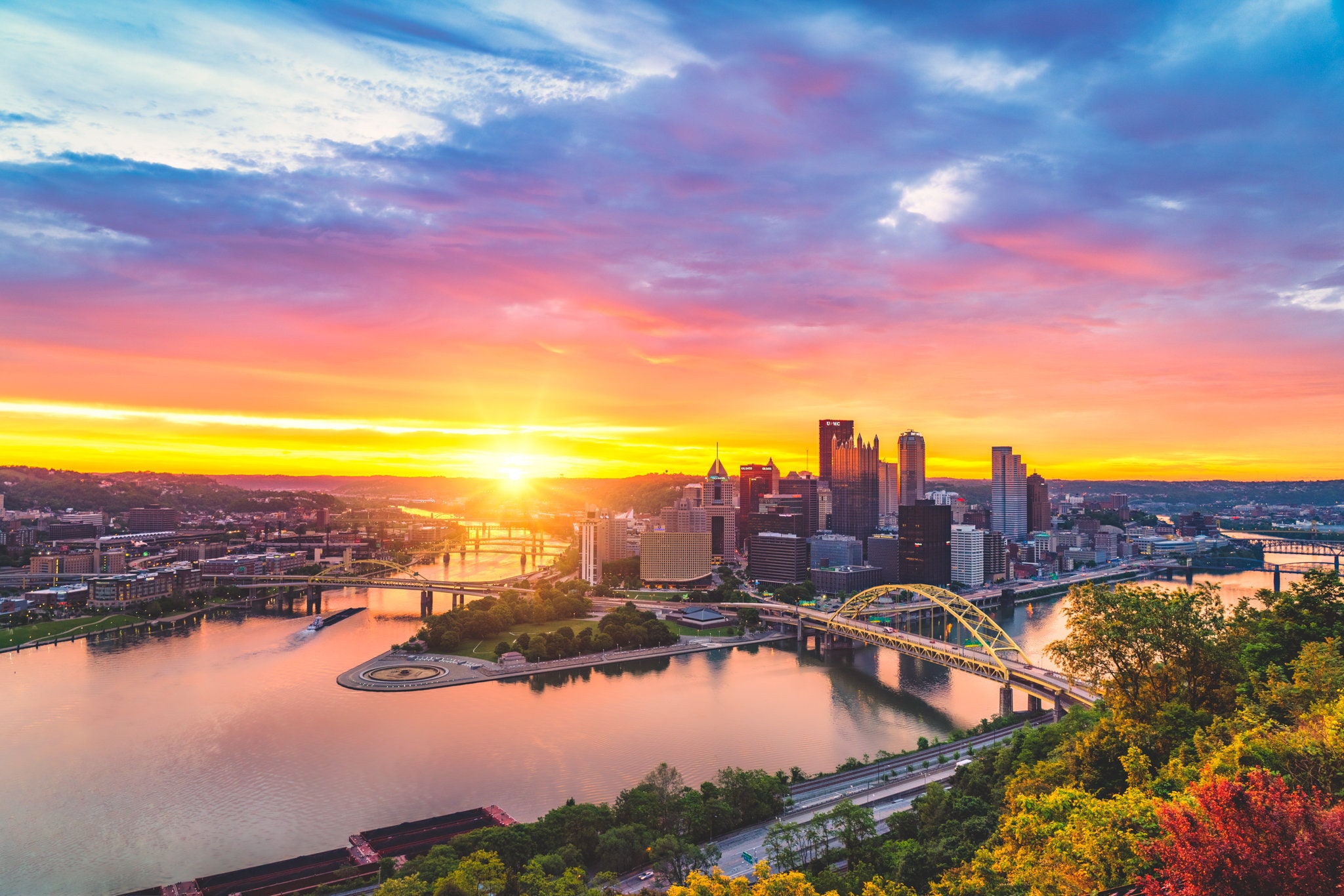 Pittsburgh Skyline Sunrise Photo | Etsy