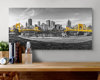 Black & Gold Pittsburgh Bridges Panorama Photo