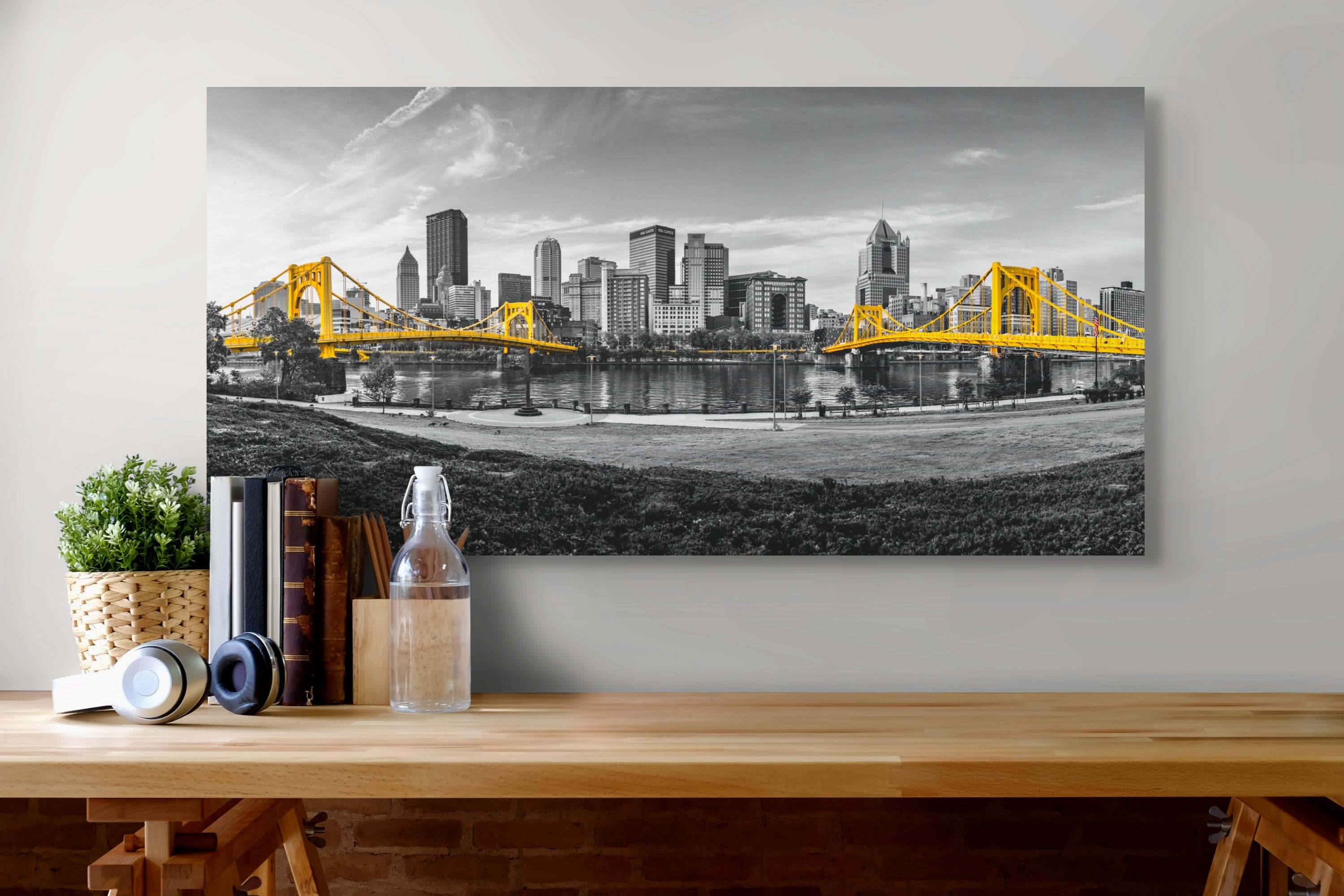 Black & Gold Pittsburgh Bridges Panorama Photo