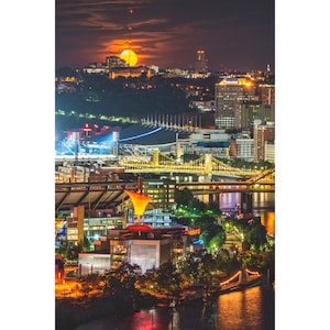 Pittsburgh Photo - Moonrise Over the North Shore - Pittsburgh Art