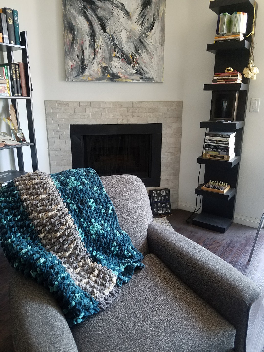 Super Chunky Hand Crochet Blanket 20002BL Etsy