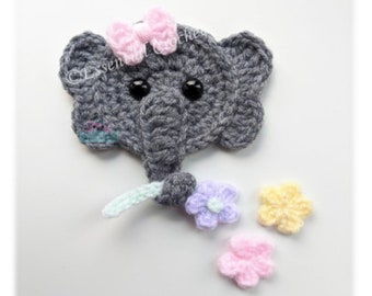 Crochet Elephant Applique Pattern – Beginner Friendly (Digital Download)