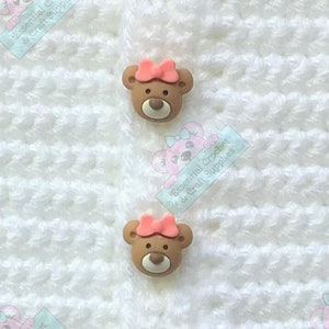 6 Betsy the Bear Buttons 13mm x 15mm - Betsy Bear & Friends Collection/Essential Buttons-Unique, Designer,Original, Cute, Novelty + Washable