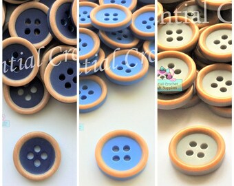 10 Pastel Orange Buttons 4 Hole Flat Round Frame Shiny Pearl Shirt 10mm 1cm