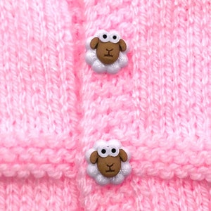 6 Shelby the Sheep Buttons in 3 Sizes - Betsy Bear & Friends Collection, Unique, Designer, Original, Novelty, Ultra Cute, Washable