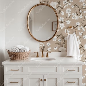 Wallpaper Mockup, Modern Interior PSD Smart Object, Interior Wall Mock-ups, Wall Decal Mockup, Bathroom Mockup