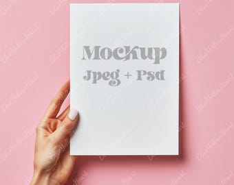 Invitation Card Mockup, 5x7, Horizontal Invite Card PSD, Minimal Greeting Card Mockup, Blank Stationery Mockup for Designers