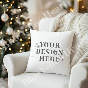 Throw Pillow Mock up, Decorative Pillow Mockup, Blank Mock-up Rustic Holiday Christmas Theme, Pillow Mockup Product, Mocks JPG