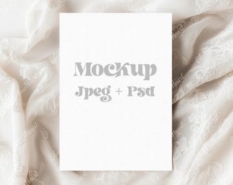 Boho Invite Card Mockup | Wedding Invitation Mockup | 5x7 Card PSD Template | Baby Shower Invitation Mockup | Minimal Greeting Card Mockup