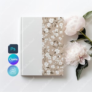 Hardcover Journal Mockup, Notebook Mock-up Canva , 6x8 Simple Book Cover Template Smart Object PSD, Printify Journal Mockups