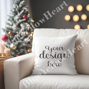 Throw Pillow Mock up, Decorative Pillow Mockup, Blank Mock-up Rustic Holiday Christmas Theme, Pillow Mockup Product, Mocks JPG