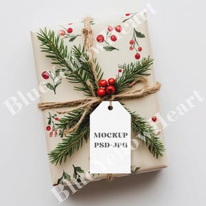 Geschenkanhänger Mockup, Frohe Weihnachten Tag Mockup, Neujahr Gunst Tag Mockup, Dankeschön Tag Mockup, Mock-up Vorlage, X-mas Geschenk Anhänger