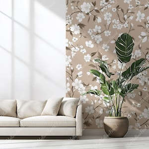 Wallpaper Mockup, Wall Mural Mockup,  Minimalist Room Wall Paper Mockup, Modern Boho Interior PSD Smart Object, Interior Wall Mock-ups