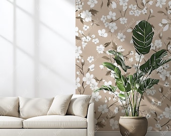 Wallpaper Mockup, Wall Mural Mockup,  Minimalist Room Wall Paper Mockup, Modern Boho Interior PSD Smart Object, Interior Wall Mock-ups