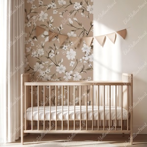 Nursery Wallpaper Mockup, Baby Room PSD Wall Mockup, Kids bedroom Mocks, Crib & Wallpaper Mockup, Interior Wall Mock-ups, Wall Decal Mock up
