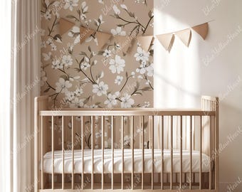 Nursery Wallpaper Mockup, Baby Room PSD Wall Mockup, Kids bedroom Mocks, Crib & Wallpaper Mockup, Interior Wall Mock-ups, Wall Decal Mock up