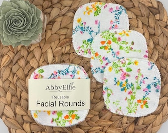 Reusable Cotton Facial Rounds | Pink Floral Makeup Remover Pads, Eco-Friendly