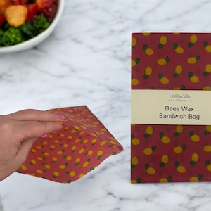 Beeswax Sandwich Bag Pouch: Reusable Food Wrap, Eco-Friendly Kitchen