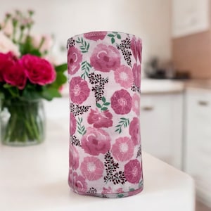 Toalhas de papel sem papel 12- 10”x14” 1- ply / Cozinha ecológica/Cozinha sem papel/Toalhas de pano reutilizáveis Guardanapos de desperdício zero Flores cor-de-rosa