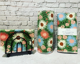 Papierloze "papieren" handdoeken 12 - 10" x 14" 1-laags / Milieuvriendelijke keuken/papierloze keuken / herbruikbare stoffen handdoeken Zero Waste servetten