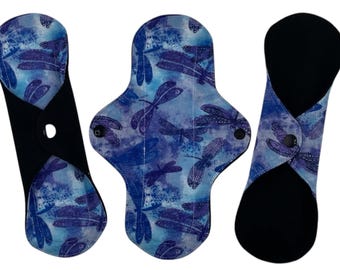 Reusable Cloth Menstrual Pads, ZORB Core,  Waterproof, Washable, Regular Flow, Overnight Heavy Flow, Postpartum, Incontinence Pads - 6 Sizes