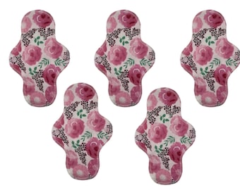 Cloth Panty Liners with Wings and Snaps | Soft and Breathable | 100% Cotton Flannel Pantyliners | Every Day Pad | Light Flow | Optional PUL