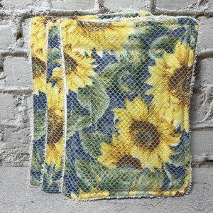 Reusable Washable Dish Sponge, Zero Waste, Eco-friendly, Kitchen Scrubber Practical Sustainable Gift for Mom Home Friends Teacher Sunflowers