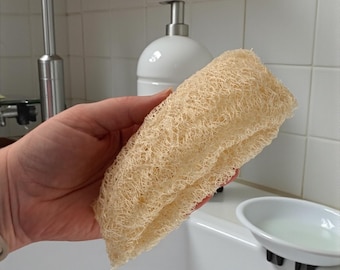 Spugna di luffa / Luffa naturale / Scrubber esfoliante per il corpo senza plastica / Scrubber biodegradabile per la pulizia dei piatti in cucina