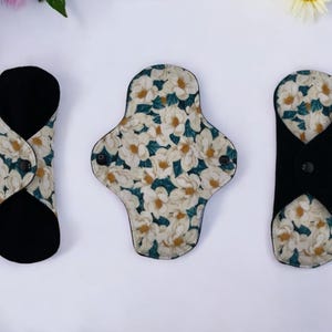 Reusable Cloth Menstrual Pads, ZORB Core,  Waterproof, Washable, Regular Flow, Overnight Heavy Flow, Postpartum, Incontinence Pads - 6 Sizes