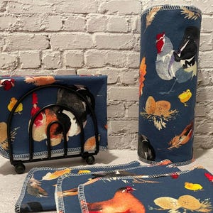 Reusable Paper Towels Wahable Paperless Towels Eco-Friendly Kitchen Reusable Cloth Towels Zero Waste Napkins Sustainable Living Chicken
