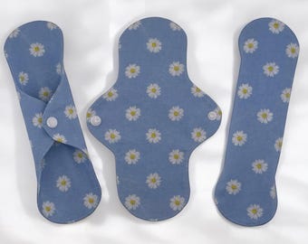 Panty Liners with Wings and Snaps | Thin, Breathable, Soft | 100% Cotton Flannel Pantyliners | Every Day Pad | Light Flow