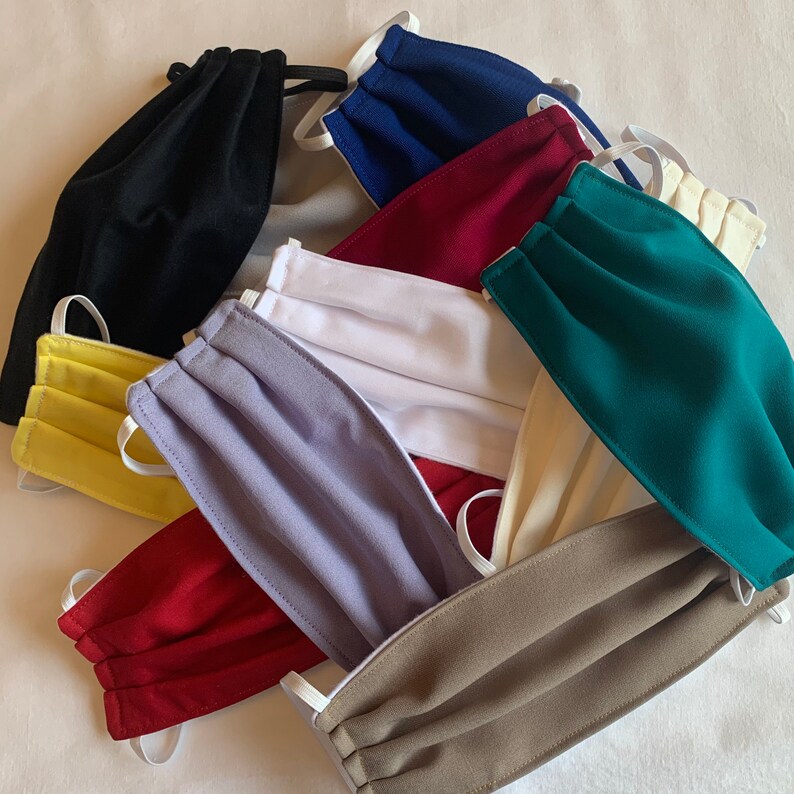 Solid Color Face Mask Adult Cloth Cotton Fabric Face Masks Etsy