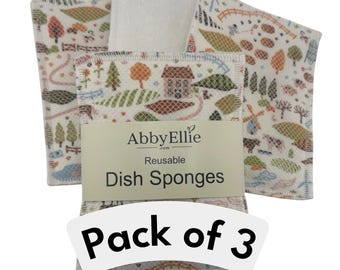 Reusable Dish Sponges Washable Kitchen Sponge Dish Scrubby Scrubbers Eco-Friendly Practical Housewarming Gift Zero Waste Sustainable Living