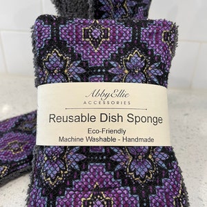 Wiederverwendbarer Küchenschwamm, Zero Waste, Umweltfreundlicher Schwamm, Dish Scrubber Zero Waste Kitchen, Waschbare Spülschwämme, Scrubby, Geschenk für Mama 3er Set