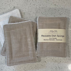 Washable Reusable Dish sponge, Zero waste, Eco-friendly, Kitchen Scrubber Sustainable Zero Waste Practical Gift for Home Mom Friend Coworker